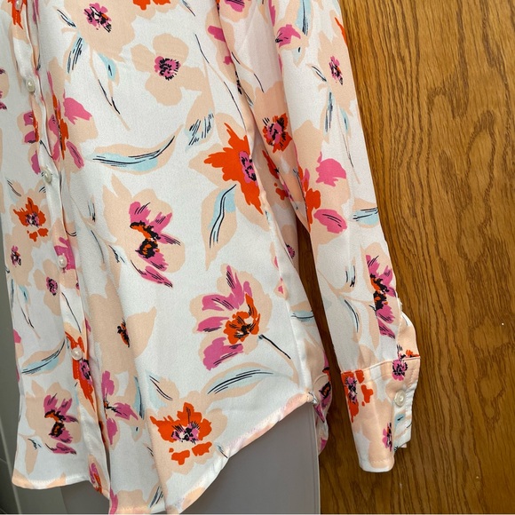 Banana Republic Dhillon Classic Fit Petite Multi Coloured Floral Blouse XXS/TTP - Picture 6 of 13
